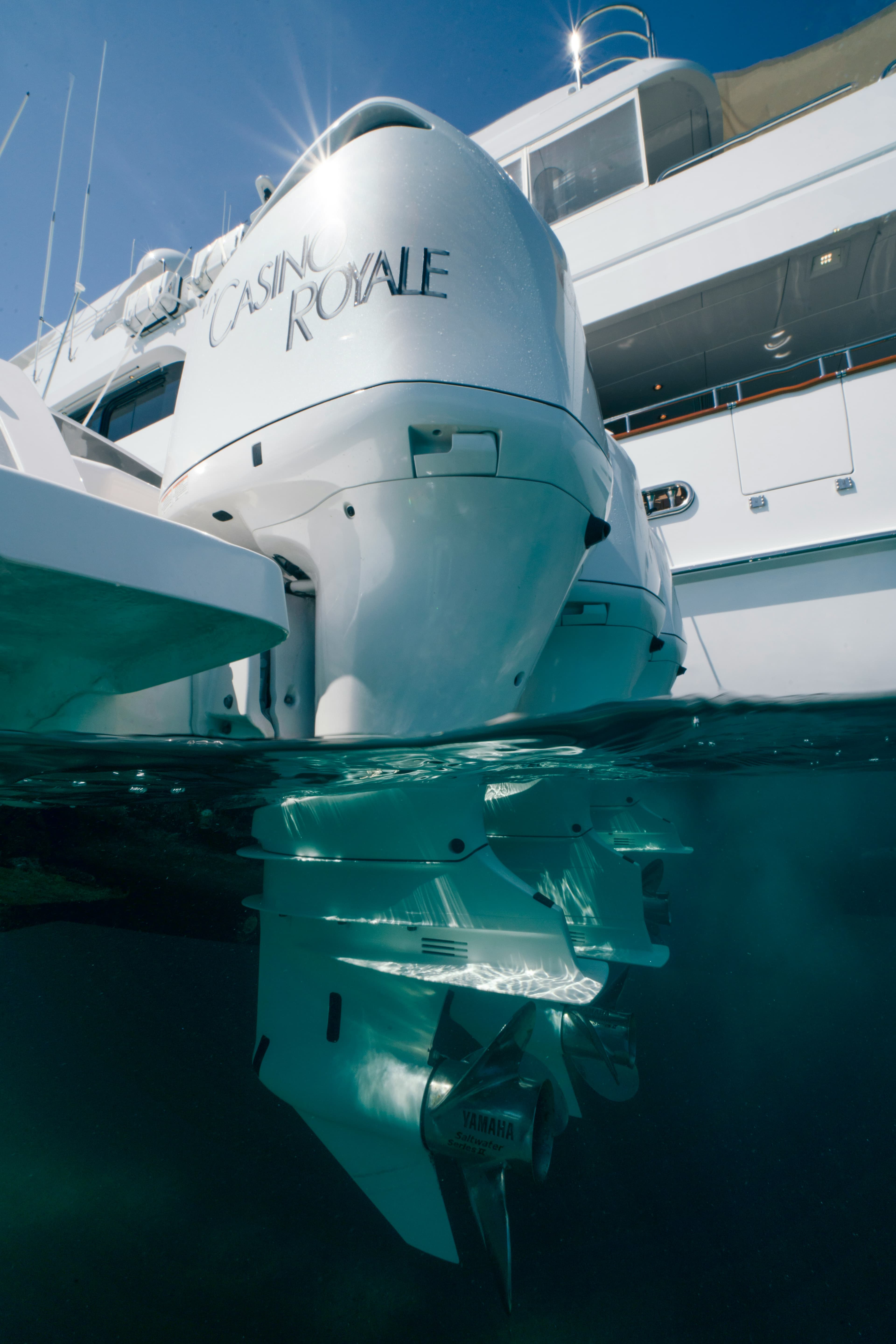 Outboard motor underwater
